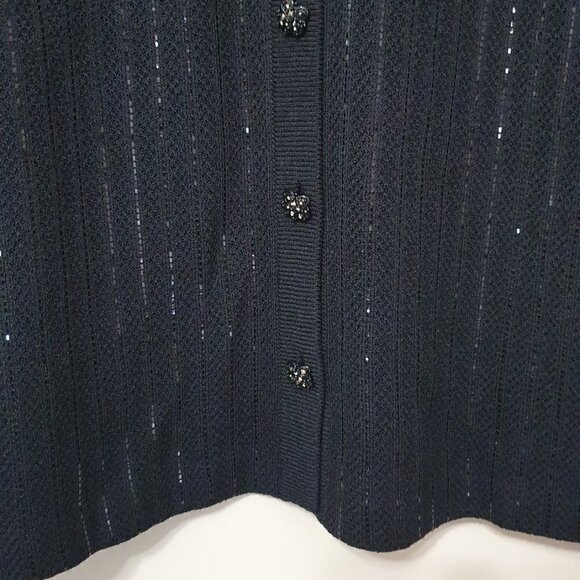 St. John Evening Sequins Rhinestone Button down Blazer Jacket - Picture 9 of 10